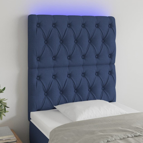 Vidaxl - vidaXL Tête de lit à LED Bleu 80x7x118/128 cm Tissu Vidaxl  - Maison