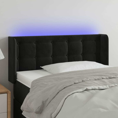 Vidaxl - vidaXL Tête de lit à LED Noir 93x16x78/88 cm Velours Vidaxl  - Têtes de lit