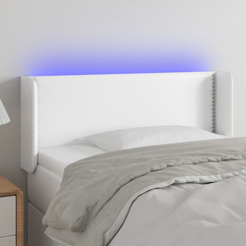 Vidaxl - vidaXL Tête de lit à LED Blanc 93x16x78/88 cm Similicuir Vidaxl - Lit paiement en plusieurs fois