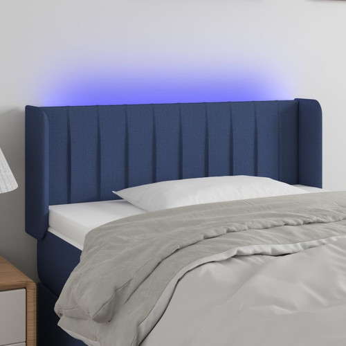 Vidaxl - vidaXL Tête de lit à LED Bleu 103x16x78/88 cm Tissu Vidaxl  - Literie