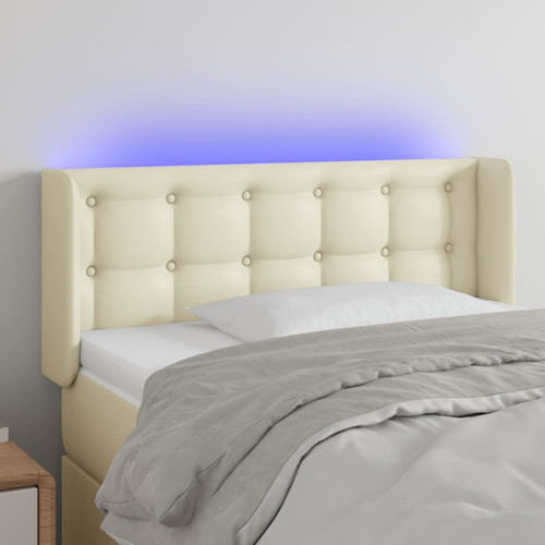 Têtes de lit Vidaxl vidaXL Tête de lit à LED Crème 93x16x78/88 cm Similicuir