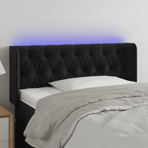 Vidaxl - vidaXL Tête de lit à LED Noir 103x16x78/88 cm Velours Vidaxl  - Literie