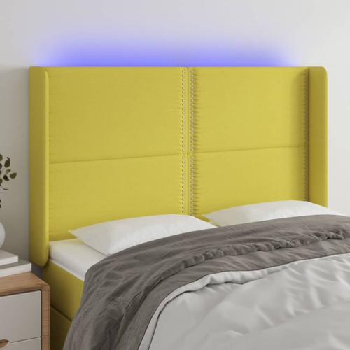 Vidaxl - vidaXL Tête de lit à LED Vert 147x16x118/128 cm Tissu Vidaxl  - Chambre et literie Maison