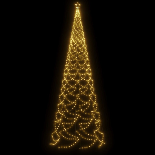 Vidaxl vidaXL Arbre de Noël avec poteau en métal 1400 LED blanches chaudes 5m