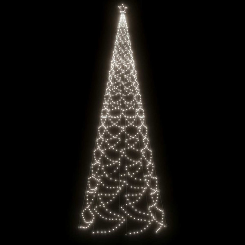 Vidaxl vidaXL Arbre de Noël avec poteau en métal 1400 LED blanches froides 5m