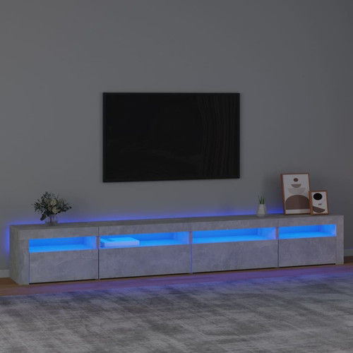 Vidaxl - vidaXL Meuble TV avec lumières LED Gris béton 270x35x40 cm Vidaxl  - Meubles TV, Hi-Fi