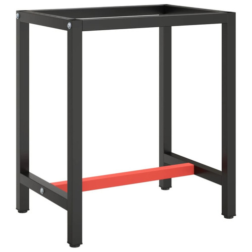 Vidaxl - vidaXL Cadre de banc de travail Noir et rouge mat 70x50x79 cm Métal Vidaxl  - Table banc