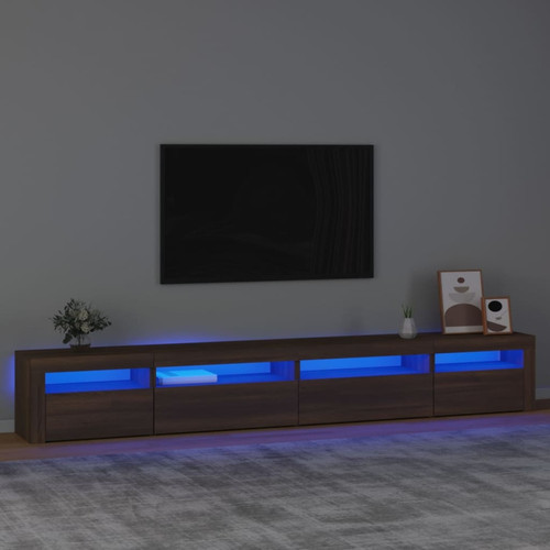 Vidaxl - vidaXL Meuble TV avec lumières LED Chêne marron 270x35x40 cm Vidaxl  - Salon, salle à manger