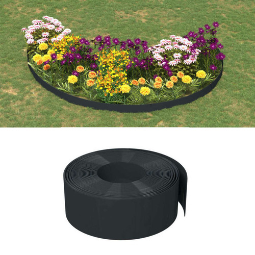 Vidaxl - vidaXL Bordure de jardin noir 10 m 20 cm polyéthylène Vidaxl  - Bordure fleurie