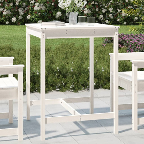 Vidaxl - vidaXL Table de jardin blanc 82,5x82,5x110 cm bois massif de pin Vidaxl  - Tables de jardin