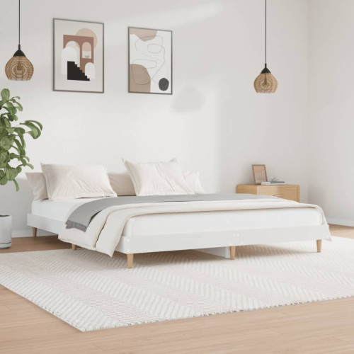 Vidaxl - vidaXL Cadre de lit blanc 180x200 cm bois d'ingénierie Vidaxl - Lit paiement en plusieurs fois