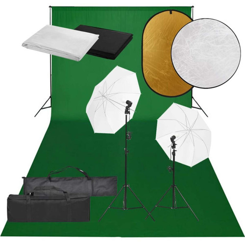 Vidaxl - vidaXL Kit de studio photo avec éclairage toile de fond et réflecteur Vidaxl  - Eclairage photo