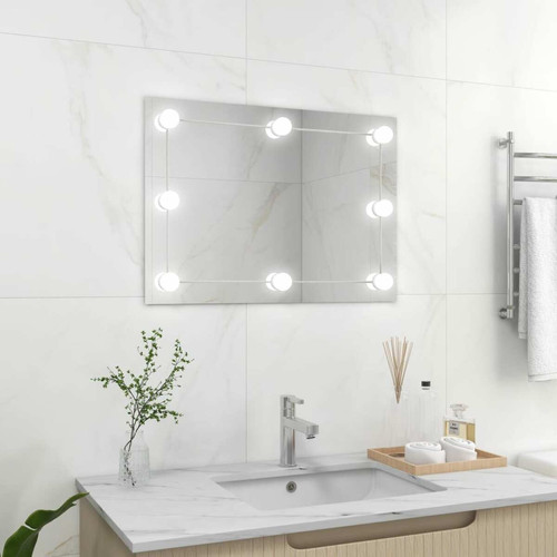 Vidaxl - vidaXL Miroir mural sans cadre avec lampes LED Rectangulaire Verre Vidaxl  - Lampe miroir