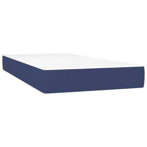 Cadres de lit vidaXL Sommier à lattes de lit avec matelas Bleu 100x200 cm Tissu