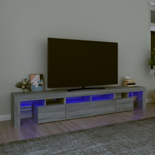 Vidaxl - vidaXL Meuble TV avec lumières LED Sonoma gris 230x36,5x40 cm Vidaxl  - Meubles TV, Hi-Fi