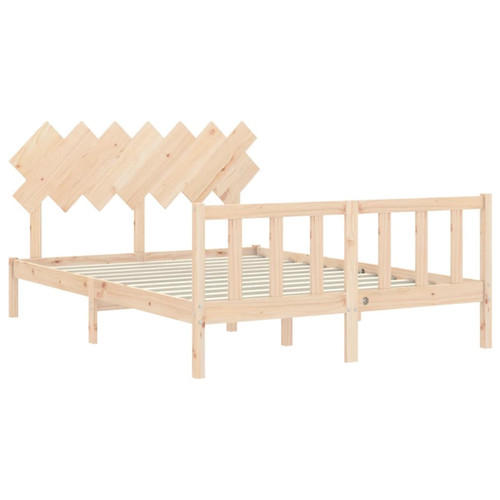 Cadres de lit vidaXL Cadre de lit avec tête de lit King Size bois massif