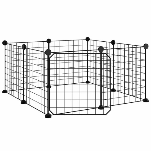Vidaxl vidaXL Cage animaux de compagnie à 8 panneaux et porte Noir 35x35 cm