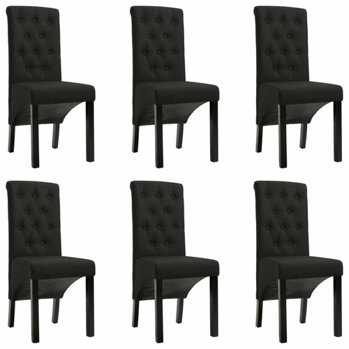 Vidaxl - vidaXL Chaises à manger lot de 6 noir tissu Vidaxl  - Lot de 6 chaise noir