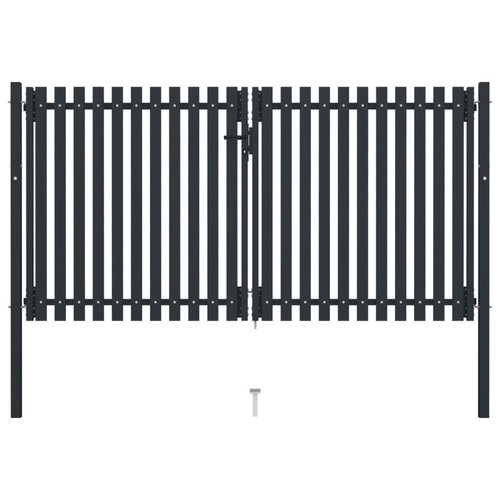 Vidaxl - vidaXL Portail de clôture à double porte Acier 306x220 cm Anthracite Vidaxl  - Portillon