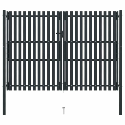 Vidaxl - vidaXL Portail de clôture à double porte Acier 306x250 cm Anthracite Vidaxl  - Portillon