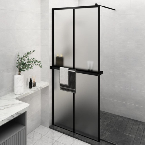 Vidaxl - vidaXL Paroi de douche avec étagère Noir 90x195 cm Verre ESG&Aluminium Vidaxl  - Paroi de douche Cabine de douche