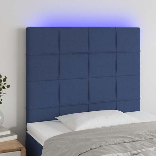 Vidaxl - vidaXL Tête de lit à LED Bleu 80x5x118/128 cm Tissu Vidaxl  - Marchand Vidaxl