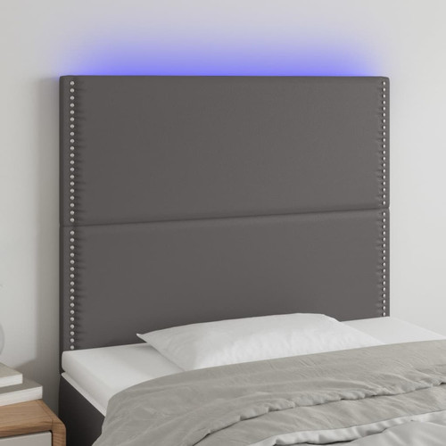 Vidaxl - vidaXL Tête de lit à LED Gris 90x5x118/128 cm Similicuir Vidaxl  - Literie Gris