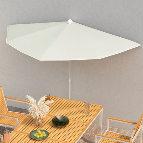 Vidaxl - vidaXL Demi-parasol de jardin avec mât 180x90 cm Sable Vidaxl  - Voile d'ombrage