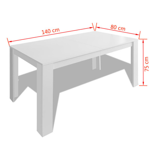 Tables à manger vidaXL Table à manger 140x80x75 cm blanc