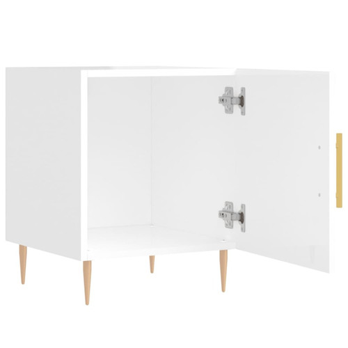 Chevet vidaXL Table de chevet blanc brillant 40x40x50 cm bois d’ingénierie