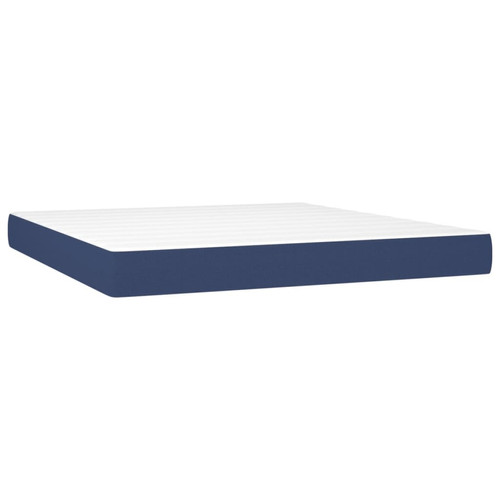 Cadres de lit vidaXL Sommier à lattes de lit avec matelas Bleu 160x200 cm Tissu