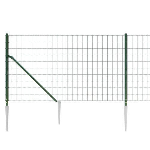 Vidaxl vidaXL Clôture en treillis métallique et piquet d'ancrage vert 1,1x10m