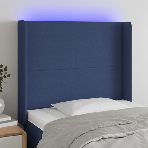 Vidaxl - vidaXL Tête de lit à LED Bleu 93x16x118/128 cm Tissu Vidaxl  - Literie Vidaxl