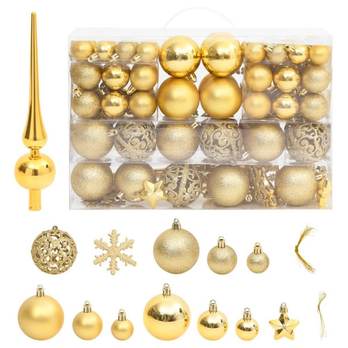 Vidaxl - vidaXL Ensemble de boules de Noël 111 pièces doré polystyrène - Boule de Noël Décorations de Noël