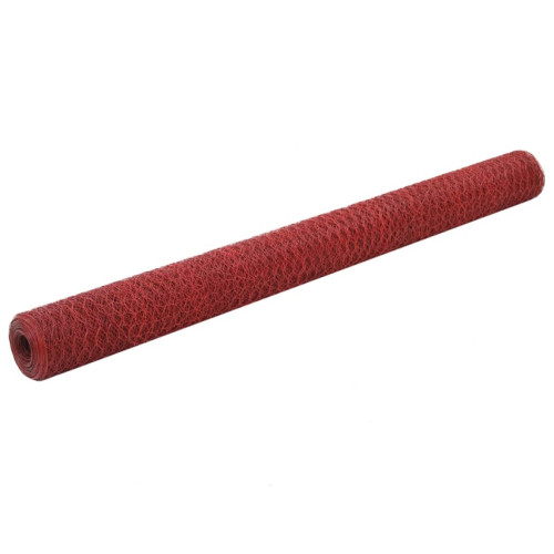 Vidaxl - vidaXL Grillage Acier avec revêtement en PVC 25x1,5 m Rouge Vidaxl  - Clôture en bois