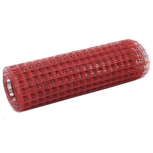 Clôture grillagée Vidaxl vidaXL Grillage Acier avec revêtement en PVC 10x0,5 m Rouge