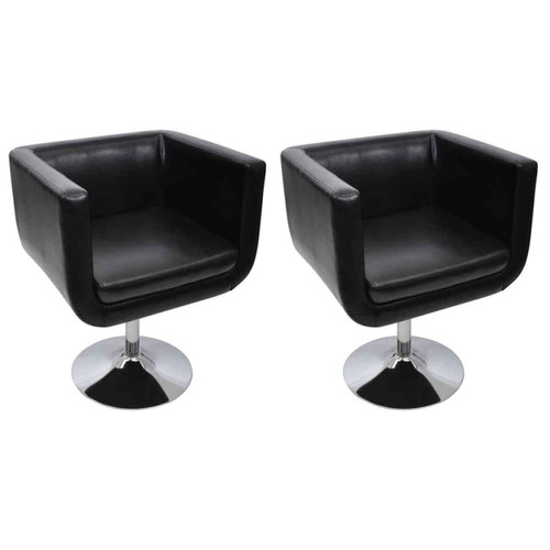 Vidaxl - vidaXL Chaise de bar lot de 2 cuir artificiel noir Vidaxl  - Fauteuil de relaxation