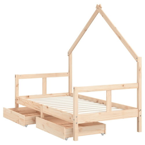Vidaxl vidaXL Cadre de lit pour enfant et tiroirs 80x160cm bois de pin massif