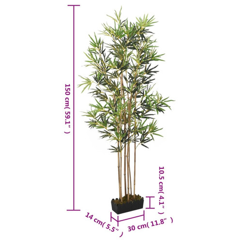 Plantes et fleurs artificielles vidaXL Bambou artificiel 828 feuilles 150 cm vert