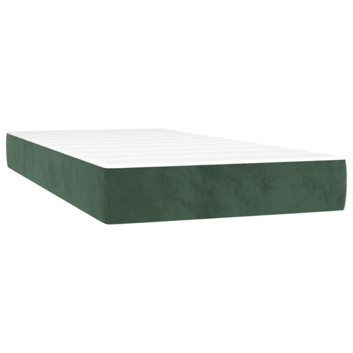 Cadres de lit vidaXL Sommier à lattes de lit avec matelas Vert foncé 100x200 cm