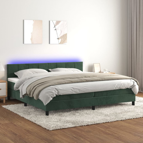 Vidaxl - vidaXL Sommier à lattes de lit avec matelas LED Vert foncé 200x200 cm Vidaxl  - Cadres de lit