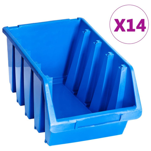 Vidaxl - vidaXL Bacs de rangement empilables 14 pcs bleu plastique Vidaxl  - Boîtes à outils