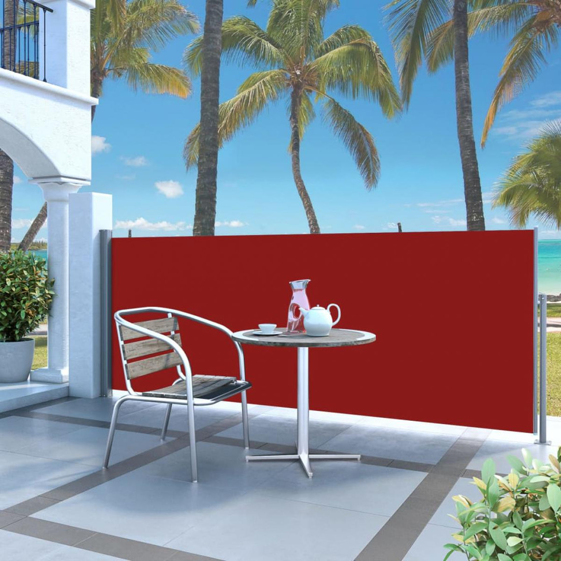 Vidaxl Auvent latéral rétractable 140 x 300 cm Rouge - Pelouses et jardins - Vie en extérieur - Parasols et voiles d'ombrage |