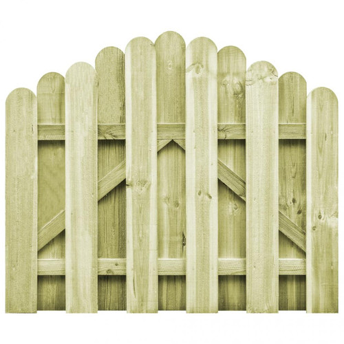 Vidaxl - Portail de jardin Bois pin imprégné 100x75 cm Design d'arche - Clôtures et barrières - Portillons | Vert - Vert - Portillon bois