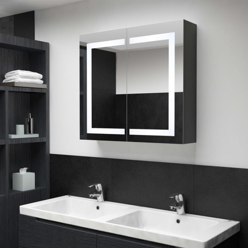 Vidaxl - vidaXL Armoire de salle de bain à miroir à LED 80x12,2x68 cm Vidaxl   - Salle de bain, toilettes Platinium