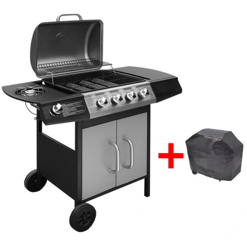 Accessoires barbecue Vidaxl vidaXL Barbecue gril à gaz 4 + 1 brûleurs Noir et argenté
