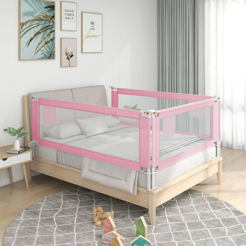 Vidaxl - vidaXL Barrière de sécurité de lit d'enfant Rose 100x25 cm Tissu Vidaxl  - Extincteur & signalétique