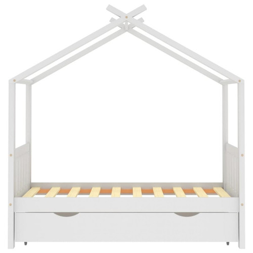 Vidaxl vidaXL Cadre de lit d'enfant avec un tiroir Blanc Pin massif 80x160 cm