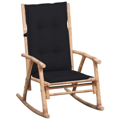 Vidaxl - vidaXL Chaise à bascule avec coussin Bambou - Fauteuils Rocking chair
