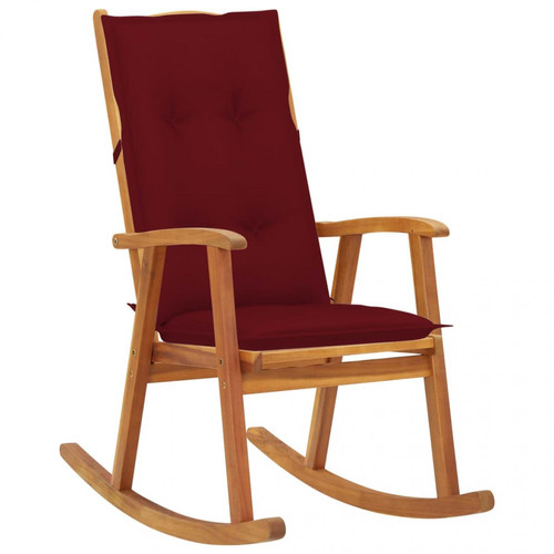 Vidaxl - vidaXL Chaise à bascule avec coussins Bois d'acacia massif - Fauteuil à bascule Fauteuils